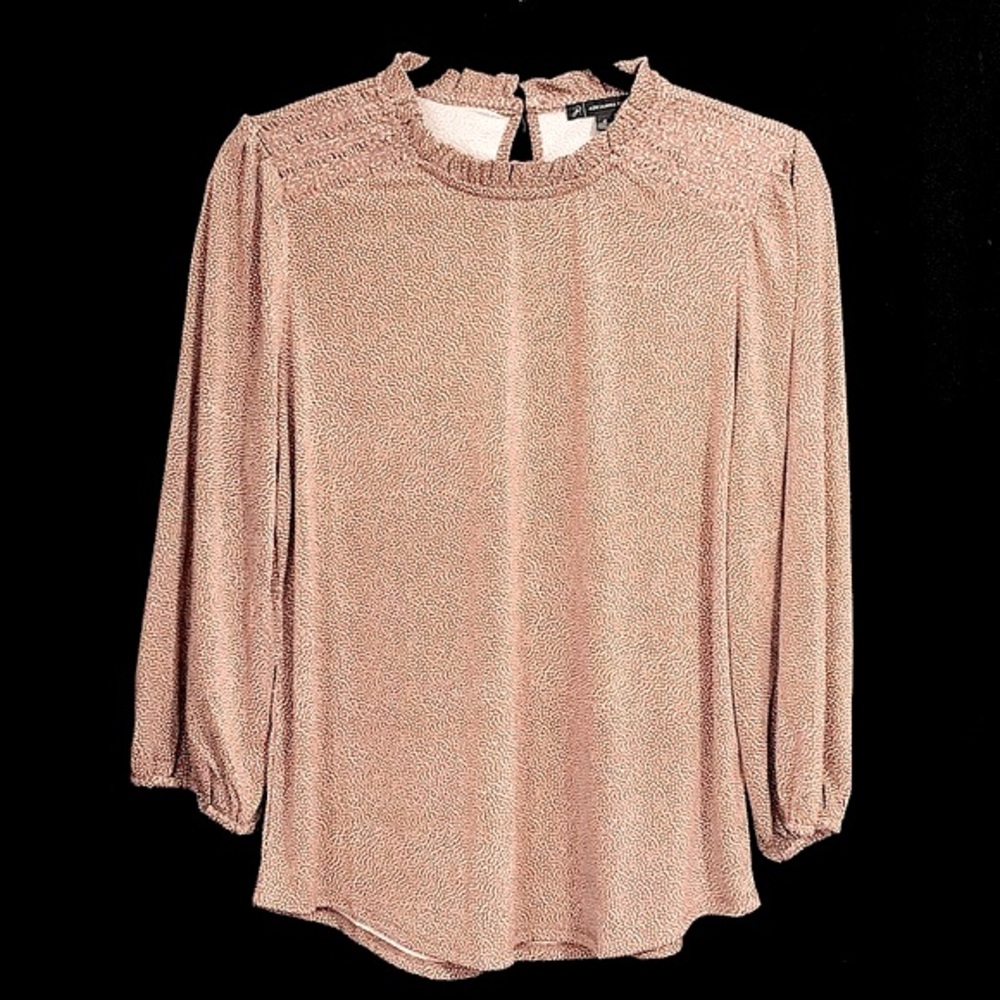 Adrianna Papell Polka Dot Ruffle Blouse